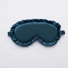 Silk Eye Mask Artificial Filament Artificial Silk Mask Sleep Eye Cover Ruffled D
