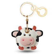 Zhapynil Leather Keychain for Airtag, Cute Protective Medium, White