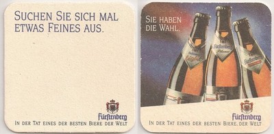 Fürstenberg, Donaueschingen - old beer mat ''...something fine...?''