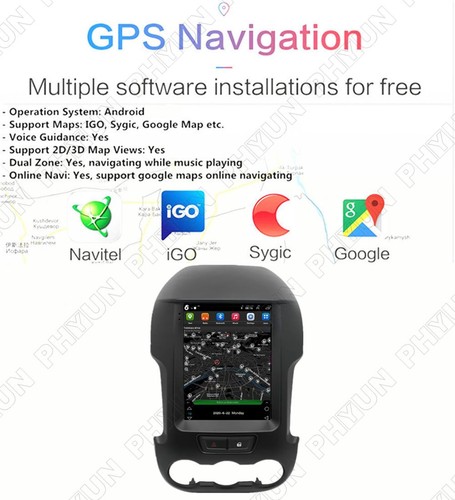 Radio stereo GPS WiFi 2+32 GB 9,7"" Android 11 per Ford Ranger Carplay 2011-2015 - Foto 6 di 12