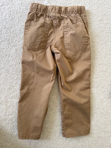 Boys' Stretch Straight Fit Light Brown Woven Pull-On Pants - Cat & Jack 5 - Picture 2 of 3