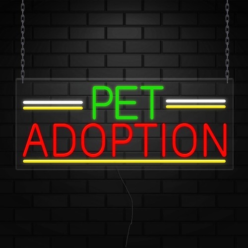 Pet Adoption Neon Sign for Retail Displays | LED Flex Neon | 32"W x 13"H x 1"D - Picture 3 of 5