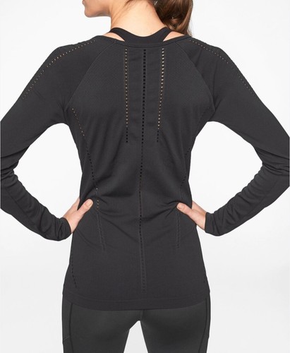 Athleta Foothill Seamless Long Sleeve Black Tee Shirt Women's Size Small - Bild 2 von 10