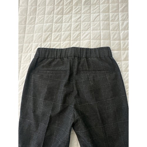 Pantalones para mujer BRUNELLO CUCINELLI grises a cuadros lana rebordear laterales cónicos | 2 - Imagen 3 de 19