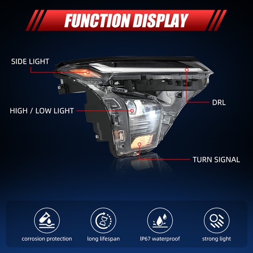 Pair LED Headlights For 2024-2025 Chevy Trax w/ LED DRL Projector Headlamps - Picture 5 of 24