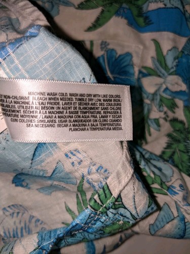 Old Navy Hawaiihemd Knopfleiste Gr. XL Baumwolle Palmen Blumen Fisch Top - Bild 21 von 24