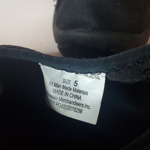 Wave Zone Kids Size 5 Blue Mesh Black Stretch Water Beach Swim Shoes Length 9.25 - Picture 7 of 7