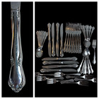 Stainless Flatware Oneida Chateau Oneidacraft Silverware Set VTG 46 Pc Serve/8