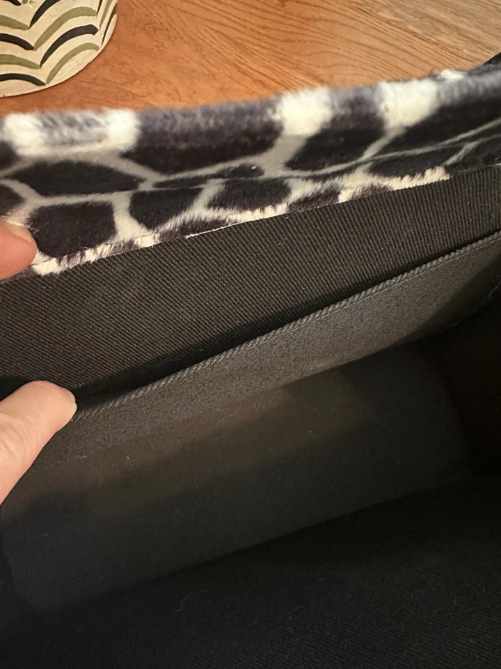 Bolso de Hombro Bolso de Mano RARO Vintage Kate Spade Estampado Animal Cuero Borde Y2K Foto 4 de 4