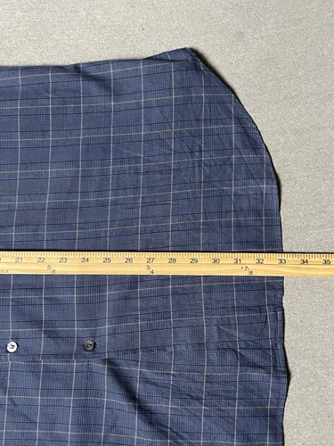 Brioni Shirt Mens 2XL Navy Blue Plaid Button Up Made in Italy Dress Luxury - Picture 11 of 11