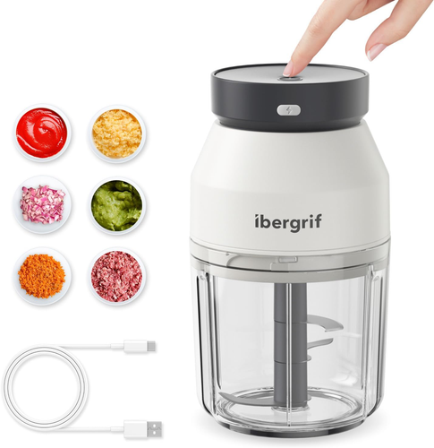 M503 Mini Tritatutto Elettrico, Robot Tritatutto Da Cucina 400Ml, Ricarica USB, - Foto 12 di 12