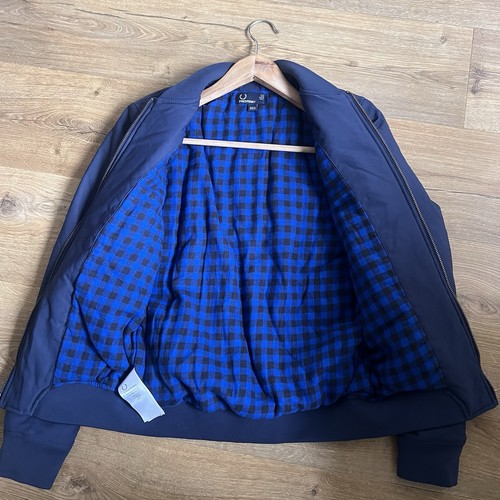 Fred Perry Navy Bomber Jacket – Women’s UK 8 – Blue Check Lining – Classic - Picture 4 of 10