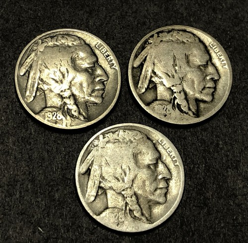 Lote Buffalo Nickel 1928-P 1928-D 1928-S