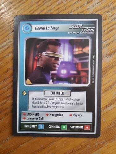 Star Trek CCG Geordi La Forge Near-Mint/NM Rare – Premier Limited 1994