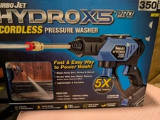Turbo Jet HydroX5 Pro Portable Cordless Pressure Washer (21V 3000mAh Battery