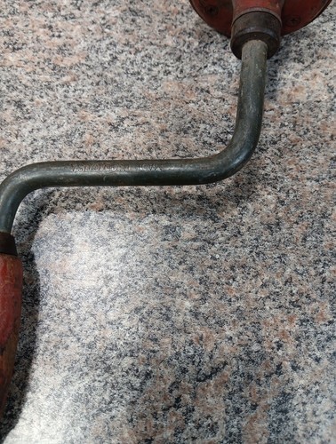 Vintage Pexto Hand Drill Made USA Red Handles Wood Free Ship - Picture 6 of 7