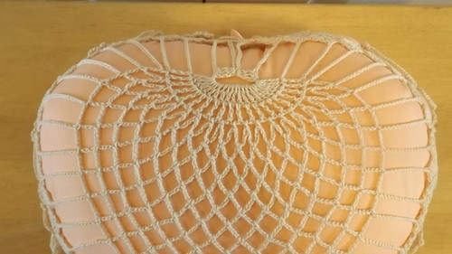 Cuscino stile cuscino vintage all'uncinetto grande spilla con nastro 11" per 10" - Foto 6 di 7