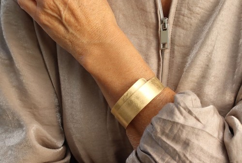 SILBERMOOS Reif Armring Armspange Armband Schmuck 925 Sterling Silber vergoldet - Picture 2 of 6