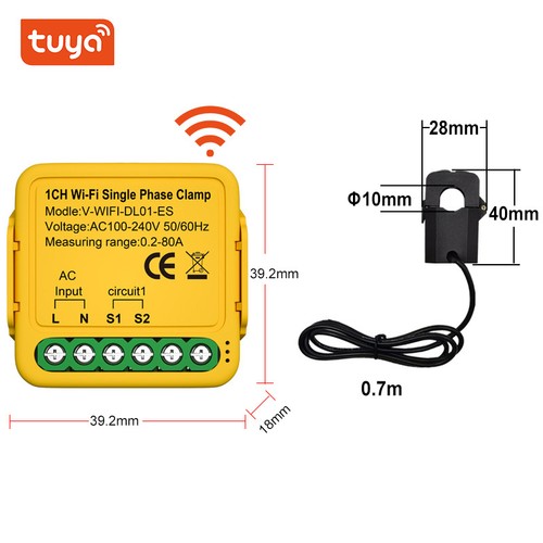 Tuya Smart WiFi Switch With Energy Meter Monitor Power Consumption Easily 80A - Picture 12 of 17