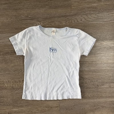 Vintage Y2K  French Kiss  Cute Baby Tee T Shirt Womens Small Grunge Sexy Cropped