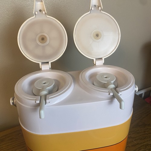 Vintage 1970s Air Pump Double Metal Plastic Liquid Drink Dispenser w Handle Used - Picture 13 of 22