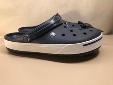 Crocs Crocband Clogs Mens 13 Navy and White Slip On Clogs
