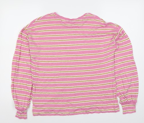 Boden Women's Pink Striped Linen T-Shirt Size 16 - Picture 2 of 12