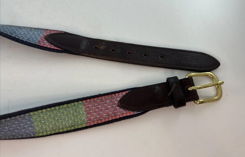3 Vineyard Vines Belt Boys Size 24-S Classic Whales Canvas Stripes Large Logo - Picture 5 of 8