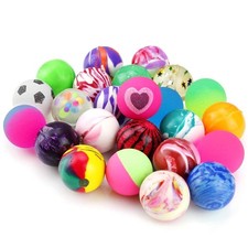 24 Pieces Bouncy Balls Small Bouncy Balls for Kids, Rubber Balls 25mm Mixed C...