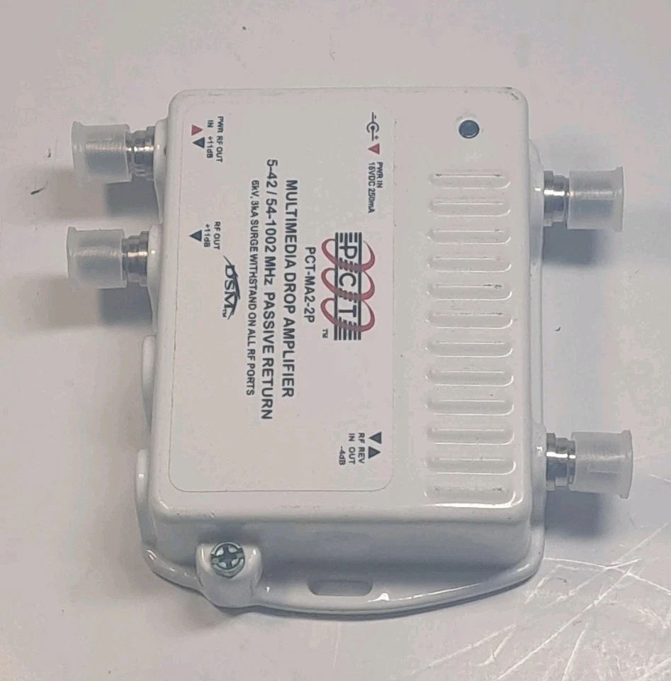 PCT 4 Port Multimedia Drop Amplifier RF/CATV Amplifier PCT-MA2-4P - Image 4 of 4
