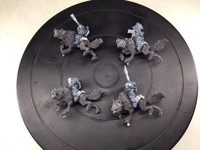 Warhammer 40K SPACE WOLVES THUNDERWOLF CAVALRY (4) built some paint AC5272610