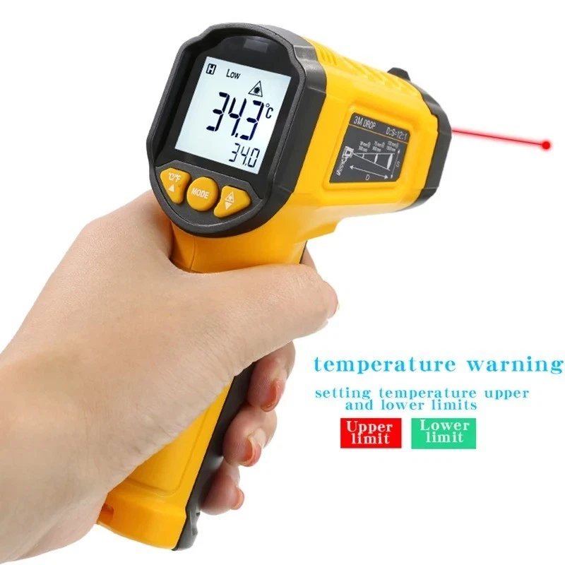 Eventek Infrarot Thermometer, -50°C bis 600°C Digitales Pyrometer mit Laser & LCD – Berührungsloses Messgerät für Pizzaofen, Grill, Kochen
