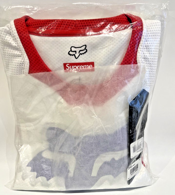 Supreme x Fox Racing Moto Jersey Top Red SS18 Size LARGE L Deadstock BRANDNEU