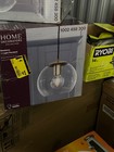 Home Decorators Collection 1-Light Antique Brass and Glass Mini-Pendant New