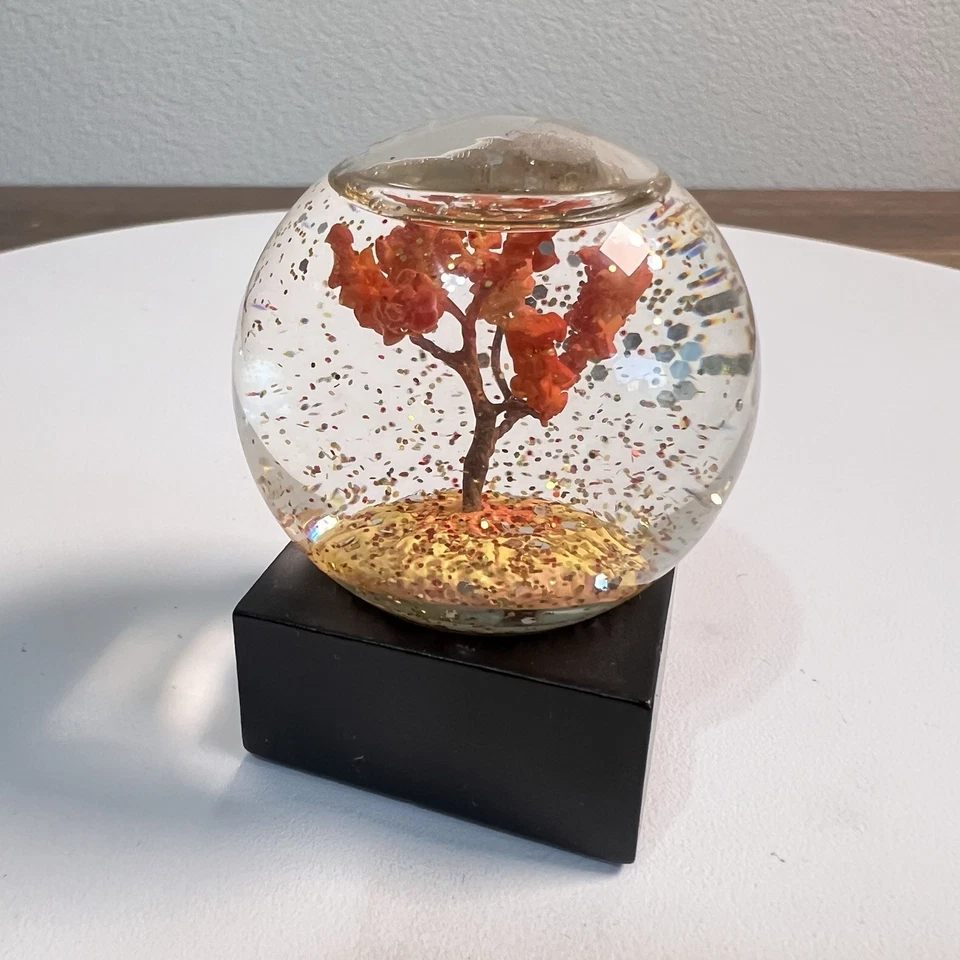 Globos de nieve frescos hojas de otoño globo de nieve - temporada de otoño decoración del hogar brillo Foto 4 de 4