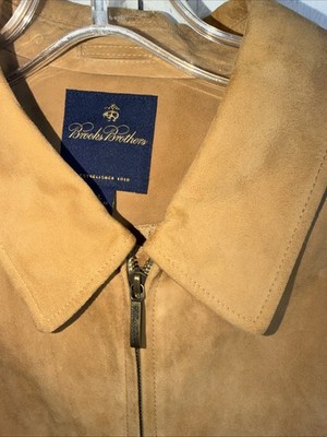 Vintage Brooks Brothers Jacket Mens L Brown Suede Leather Bomber