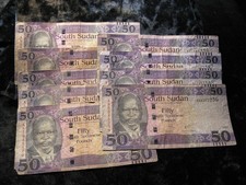 9 old world currency note lot SOUTH SUDAN 50 pounds 2017 P14 Elephants