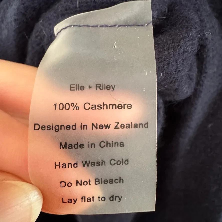 Suéter Elle Riley 100 % cachemir manga corta azul marino talla mediana Nueva Zelanda Foto 4 de 4