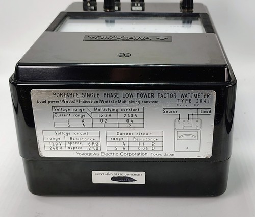 Yokogawa YEW Tipo 2041 Portatile Monofase Basso Fattore di Potenza WattMeter 1A/5A - Foto 2 di 11