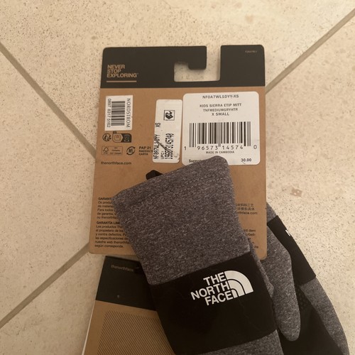 The North Face Etip Unisex Kinder Sierra Fäustlinge Grau Größe XS Brandneu - Bild 2 von 3
