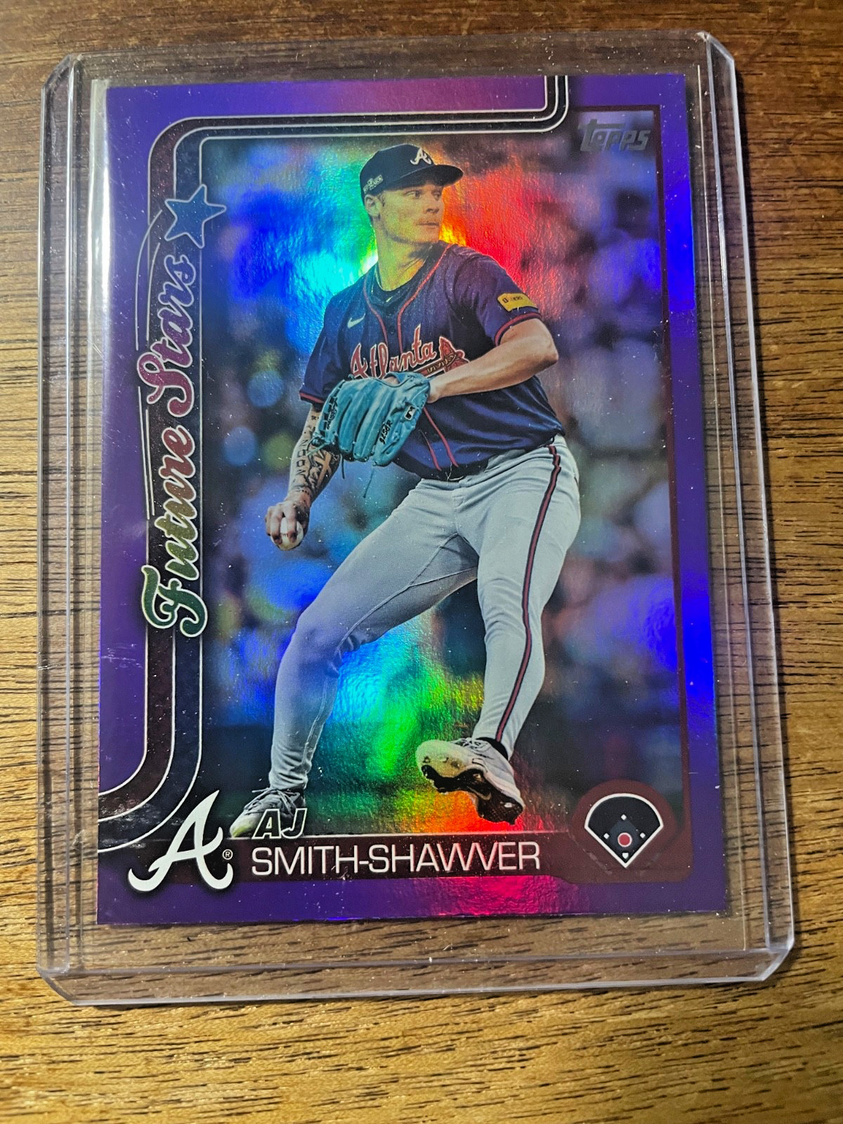 AJ SMITH-SHAWVER 2025 Topps Series 2 #674 Future Stars Purple Rainbow Foil #/250