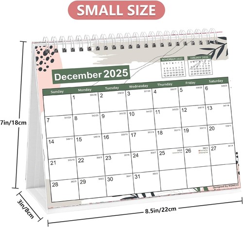 Calendario da scrivania 2025-2026, da gennaio 2025 a giugno 2026 18 8,5 x 7 pollici, colorato - Foto 6 di 9