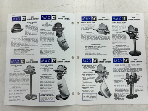 Max Disc Sander and Grinder Catalog - Picture 2 of 3