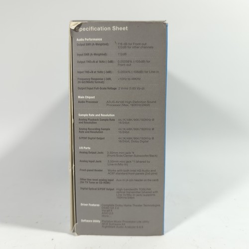 ASUS Xonar DX PCIe 7.1 Surround Sound Card Dolby Home Theater Boxed - Zdjęcie 4 z 10