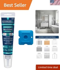 Crystal Clear Silicone Caulk 4 oz with Finishing Tool - Waterproof Sealant