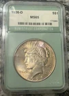 US 1926D MS Peace Silver Dollar NTC 65 Gem Brilliant Uncirculated, KM 150