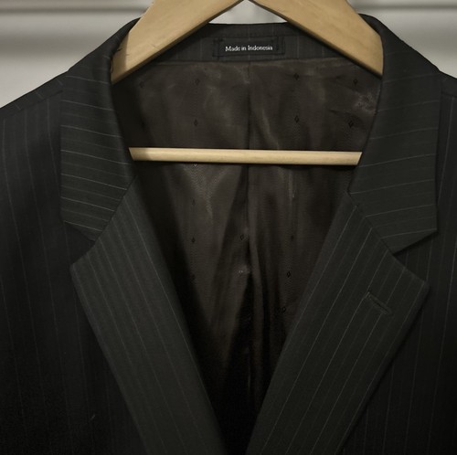 Joseph & Feiss Men's 54R Gray with Gold Pinstripes 100% Wool Sports Coat - Picture 5 of 10