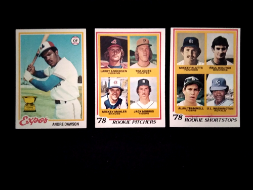 1978 Topps Andre Dawson Paul Molitor Jack Morrs HOF Rookie Baseball Lot 3 Nice