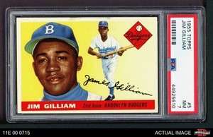1955 Topps #5 Jim Gilliam Dodgers PSA 7 - NM