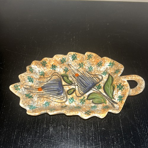 LBCV1 BEURRIER VALAURIS VINTAGE EN FORME DE FEUILLE / SANS COUTEAU A BEURRE 20CM - Picture 1 of 5